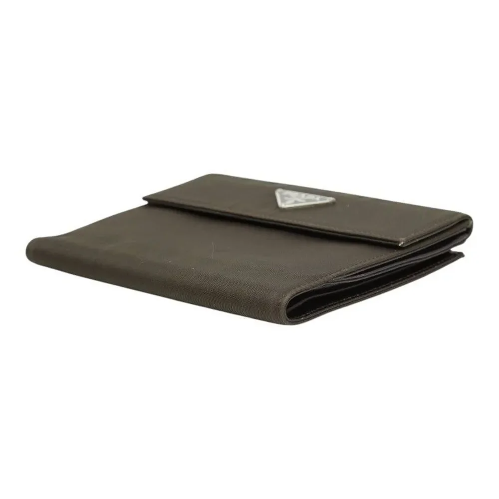 Prada Triangle Logo Plate Bi-fold Wallet